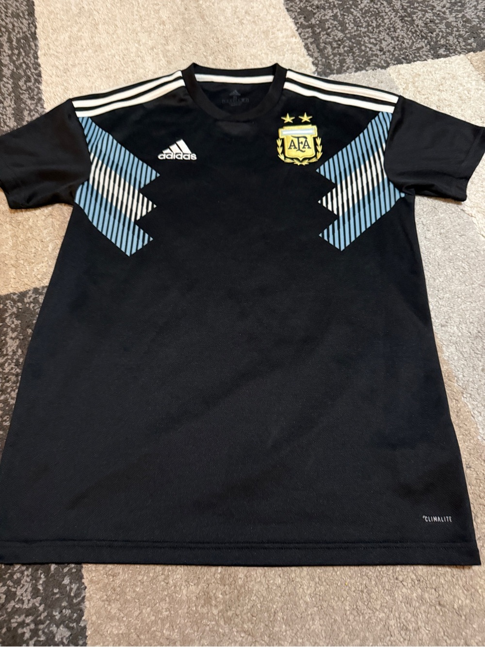 adidas Argentina Jersey Black Men’s Small 2018 2019 Away Football Soccer Top